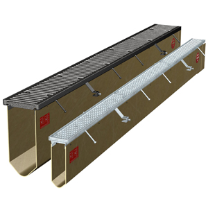 Aco slimline drain à fentes incluant une grille design de 100cm
