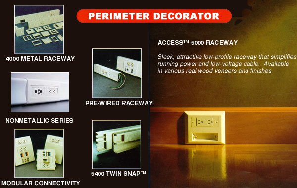 Wiremold Access Series 5000 Raceway Single Compartment Base, Nonmetallic, Raceway and Cord Covers