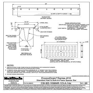 Slot drain cad detail
