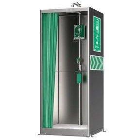 AXION® MSR Stainless Steel Booth Enclosed Shower and Eye/Face Wash - 8605SS