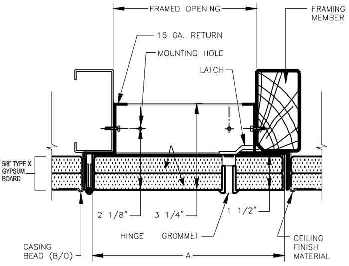 Wb Atr 610 Series Acoustical Tile Ceiling Access Door Fire