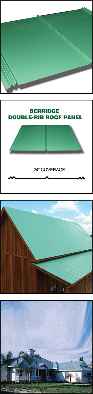 Double-Rib Metal Roofing Panel – Berridge Metal Roof and Wall Panels ...