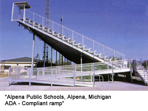 Bleacher Ramp Southern Bleacher ramps feature an ADA-compliant 1-in-12 slope and ...