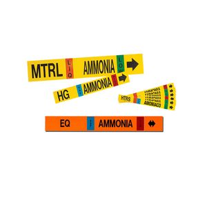Self-Adhesive Ammonia Pipe Markers MS-900 With MS-1000 Ammonia Markers