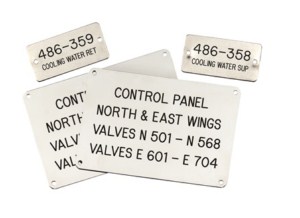 Etched Stainless Steel Equipment Sign