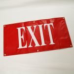 Douglas Industries, Inc. - Vinyl Exit Sign, Red with White Letters