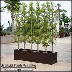 Planters Unlimited - 2'L Bamboo Outdoor Artificial Grove in Modern Fiberglass Planter