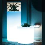 Planters Unlimited - 20"Dia x 19"H Canaletto Illuminated Cylindrical Fiberglass Planters
