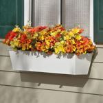 Planters Unlimited - White Galvanized 2-in-1 Metal Tapered Window Box or Liner