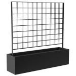 Planters Unlimited - Modern Fiberglass Rectangular Planter with Trellis