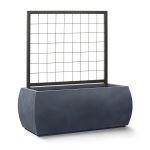 Planters Unlimited - Kahn Rectangular Fiberstone Planter with Trellis