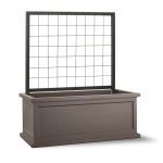 Planters Unlimited - Keswick Rectangular Fiberglass Planter with Trellis