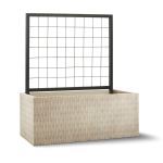 Planters Unlimited - Draper Rectangular Fiberstone Planter with Trellis