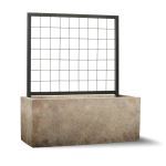 Planters Unlimited - Modern Fiberstone Rectangular Planter with Trellis