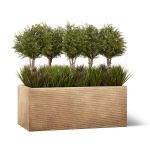 Planters Unlimited - Topiary & Grass in Strato Fiberstone Planter