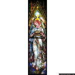 Stained Glass Inc. - Tiffany Angel Holding Crown Panel #3499 - Stained Glass Window Insert