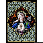 Stained Glass Inc. - Mary, Lily and Sacred Heart Panel #3952 - Stained Glass Window Insert
