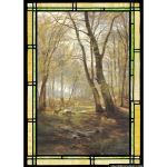 Stained Glass Inc. - Stained Glass Paintings - A Woodland Scene with Deer Panel #7568