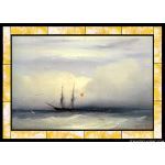 Stained Glass Inc. - Stained Glass Paintings - Ship on a Stormy Sea Panel #5890