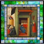 Stained Glass Inc. - Stained Glass Paintings - Story of St. Nicholas: Giving Dowry to Three Poor Girls Panel #8187