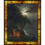 Stained Glass Inc. - Stained Glass Paintings - Campfire Site Yosemite Panel #6986