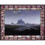 Stained Glass Inc. - Stained Glass Paintings - Rocky Reef on the Sea Shore Panel #7592