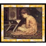 Stained Glass Inc. - Stained Glass Paintings - Study at a Reading Desk Panel #6742