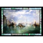 Stained Glass Inc. - Stained Glass Paintings - Entrance to the Grand Canal Venice Panel #8248
