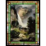 Stained Glass Inc. - Stained Glass Paintings - Cascade Falls Yosemite Panel #8256
