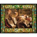 Stained Glass Inc. - Stained Glass Paintings - The Garden Bench Panel #6005