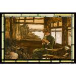 Stained Glass Inc. - Stained Glass Paintings - Study of Kathleen Newton in a Thames Side Tavern Panel #6016
