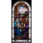Stained Glass Inc. - Religious Stained Glass - Magi Worship the New King Panel #4373