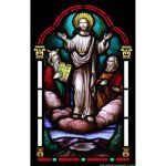 Stained Glass Inc. - Religious Stained Glass - Jesus, Moses and Elijah Panel #1696