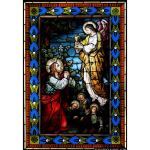 Stained Glass Inc. - Religious Stained Glass - Jesus and the Angel at Gethsemane Panel #13793