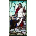 Stained Glass Inc. - Religious Stained Glass - Jesus and Peter on the Sea Panel #5200