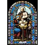 Stained Glass Inc. - Religious Stained Glass - Worshiping the Holy Babe Panel #12807