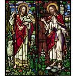 Stained Glass Inc. - Religious Stained Glass - Shepherd and Door Panel #3767