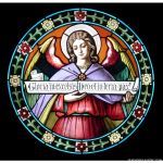 Stained Glass Inc. - Religious Stained Glass - Angel and Hymn Panel #10033