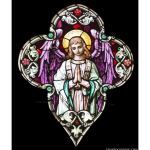 Stained Glass Inc. - Religious Stained Glass - Prayerful Angel Panel #10048