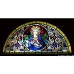 Stained Glass Inc. - Religious Stained Glass - Blessed Mary Holding Sacred Heart Panel #12538