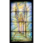 Stained Glass Inc. - Religious Stained Glass - Angel with Torch and Banner Panel #14353