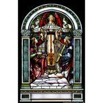 Stained Glass Inc. - Religious Stained Glass - Angel Holding a Banner Panel #14045