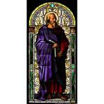 Stained Glass Inc. - Religious Stained Glass - St. Luke in Blue Panel #12780
