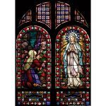 Stained Glass Inc. - Religious Stained Glass - A Prayer and Our Lady Panel #4778