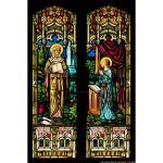 Stained Glass Inc. - Religious Stained Glass - Young Mary and the Scriptures Panel #13667