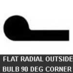 Hanna Rubber Company - Flat Radial Outside Bulb 90 Degree Corner Rubber Gate Seal