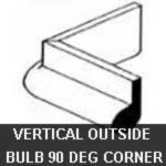 Hanna Rubber Company - Vertical Outside Bulb 90 Degree Corner Rubber Gate Seal