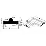 Hanna Rubber Company - Style 1 Flat 90 Degree Corner Rubber Gate Seal