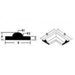 Hanna Rubber Company - Style 3 - Flat 90 Degree Corner Rubber Gate Seal