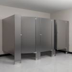 Flush Metal Partitions, LLC - Flushart Stainless Steel Floor Anchored Bathroom Partitions